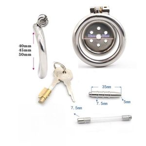 Esclave mâle Super Mini <span class=keywords><strong>Cage</strong></span> de chasteté dispositif de chasteté en acier inoxydable <span class=keywords><strong>Cage</strong></span> à pénis anneau de pénis avec serrure jouets sexuels pour hommes 3 tailles - Product Image 2