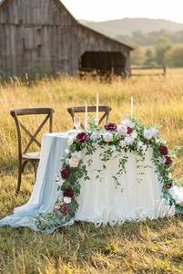 Guirnalda de <span class=keywords><strong>Rosas</strong></span> Artificiales de 2.7 m, Enredadera de Flores de Seda para Arco de Boda, Centro de Mesa para Banquetes de Hotel, Decoración del Hogar - Product Image 2