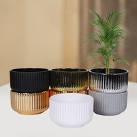Pot de fleurs en mélamine, petit, de luxe léger, haut de gamme, robuste et durable, de forme cylindrique, pour plantes d'intérieur, de bureau ou au sol, idéal pour les roses.