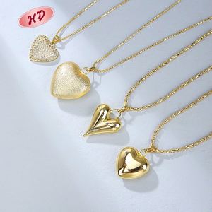 Collar de Aleación Chapado en Oro de 18K para Mujer al por Mayor, con Colgante de Corazón de Circonita Creada en Laboratorio, Cadena de Eslabones, Regalo de San Valentín - Product Image 5