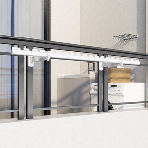 ราวตากผ้าติดผนังแบบพับได้ ราวเดี่ยว สำหรับใช้ในร่มหรือระเบียง - Product Image 2