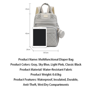 Bolsa de Pañales Impermeable Personalizada de Oxford para Maternidad, Bolsa de Mano para Cochecito, Mochila de Cama para Bebé, Organizador para Mamá, Bolsa de Pañales Portátil para Uso en Exteriores - Product Image 3