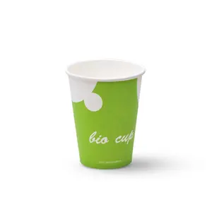 奶茶印刷定制徽标，带盖单个pla涂层一次性纸咖啡杯