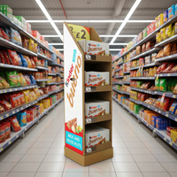 Plateau en carton de style moderne personnalisable présentoir au sol publicité de magasin écologique pour collations étagère alimentaire pour croustilles