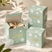 Boîte mystère en papier couché vert menthe avec logo personnalisé pour l'emballage de figurines d'art et de jouets Pop, vente en gros, écologique, pour jouets de créateurs