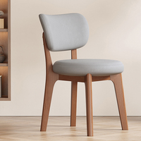 Chaise de salle à manger en bois massif avec dossier rembourré, hauteur réglable, housse amovible, design moderne et simple, confortable pour la salle à manger à domicile
