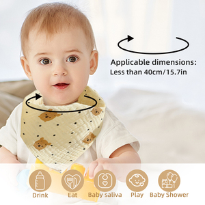 Toalla y Baberos de Bambú 100% Orgánico <span class=keywords><strong>para</strong></span> Bebé, Antialérgicos, Antiestáticos, con Estampado Animal, Color Marrón, Personalizados <span class=keywords><strong>para</strong></span> Recién Nacidos - Product Image 3