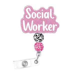 Accessoires pour infirmières médicales, porte-badge à paillettes RN CNA LPN avec perles, porte-badge d'identification pour étudiants en soins infirmiers, travailleurs sociaux - Product Image 5