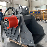 Godet de concassage hydraulique pour excavatrice, à mâchoires haute force de concassage, pour le concassage de pierres et le recyclage de déchets de construction
