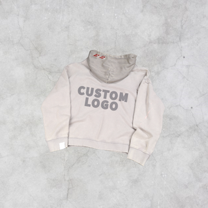 Fábrica 2025 bordado lavado cremallera algodón cálido invierno peso pesado Sudadera con capucha Unisex Color sólido Casual dos piezas - Product Image 2