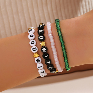 Elphaba Galinda Friendship <b>Bracelet</b> Letter Beads Zinc Alloy Jewelry Gift Matching <b>Couple</b> Set - Product Image 1