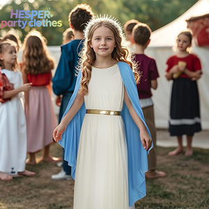 Disfraz de la Virgen María para Niños HESPER, Vestido Bíblico para Halloween, Disfraz de Pascua, Túnica para Cosplay, Ropa para Festivales, Carnaval y Actuaciones - Product Image 2