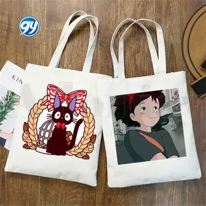 Kiki's Delivery Ghibli Printed studio ghibli poach Canvas Shoulder Folding Tote Shopping Bag