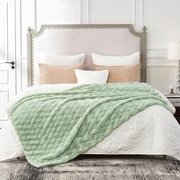 Plaid en fausse fourrure ultra doux et moelleux, cadeau d'hiver pour femme, vert sauge, design bohème moderne, 50x60 pouces, en nylon Mica, pour lit et canapé