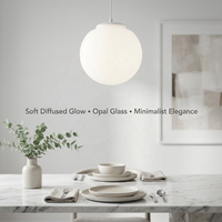 Abat-jour sphérique en verre opale givré de 150 mm, remplacement pour suspension, couvercle de lampe en verre soufflé à la main blanc laiteux
