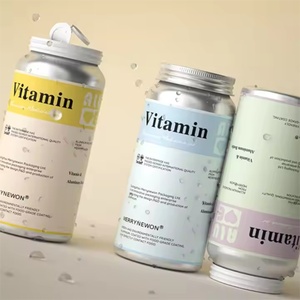 Flacon de complément vitaminique en aluminium écologique, matériau de qualité supérieure, flacon de produit santé avec fermeture hermétique - Product Image 2
