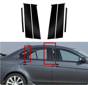 6ชิ้นเหมาะสำหรับ Mitsubishi Lancer-EX <span class=keywords><strong>attrage</strong></span> 2010-2016ด้านข้างประตูหน้าต่างสติกเกอร์เสาตกแต่งกรอบประตู<span class=keywords><strong>สี</strong></span>ดำเงา - Product Image 2