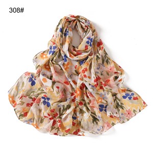 New Pattern Fresh Artistic Printed Pearl <b>Chiffon</b> Hijab Colorful Floral Dot Butterfly Long <b>Scarf</b> Hijab Shawls - Product Image 6