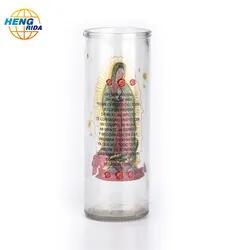 Brass Small Stained-glass Candlestick for Home Decoration Religious Prayer Vintage Glass <strong>Candle</strong> <strong>Holder</strong> - Product Image 5