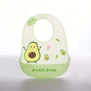 Bavoir en silicone pour bébé, bavoir imperméable et anti-salissure, poche à salive, poche à nourriture tridimensionnelle en silicone - Product Image 2