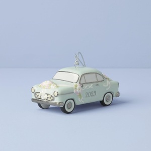 Decorazione Natalizia Vintage <span class=keywords><strong>Auto</strong></span> 'Just Married' con Accenti Argentati, Ornamento Invernale - Product Image 2