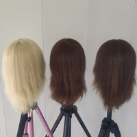 Tête de mannequin d'entraînement personnalisée en cheveux humains, modèle masculin, sans maquillage, pour la formation en coiffure en salon