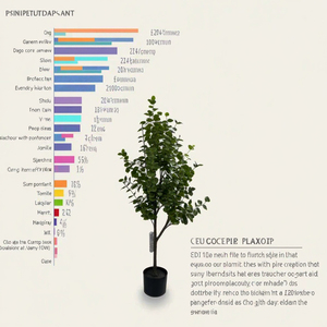 Interior decorativo Artificial eucalipto árbol verde bonsái planta resistente a los rayos UV Material plástico duradero H150cm - Product Image 2