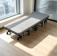 Platzsparendes Klappbett 4-Fach-Design Faltet Sich auf 61cm Zusammen zur Aufbewahrung unter dem Schreibtisch 8 Räder Tragbares Gästebett für Büro Schlafzimmer VLranlife
