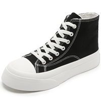 Baskets en toile à lacets à plateforme épaisse personnalisées à la mode chaussures en toile de vulcanisation décontractées pour unisexe