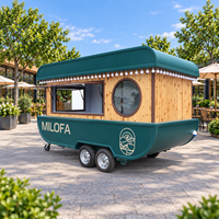 Remorque de camion de cuisine mobile ronde avec équipement de cuisine, conçue pour la vente de restauration rapide de rue et la fourniture directe de services de traiteur en usine