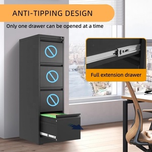 Moderner Büro-Stahlaktenschrank mit 2/3/4 Schubladen für A4-Papier, Vertikaler Metallordner, Umweltfreundlich für Werkstatt und Supermarkt - Product Image 5