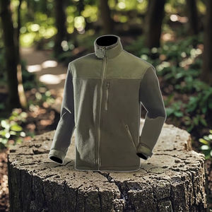سترات سفاري خضراء طويلة الأكمام من OEM صوف قطبي ملابس عمل دافئة موحدة للسلامة سترة عمل احترافية للرجال - Product Image 1