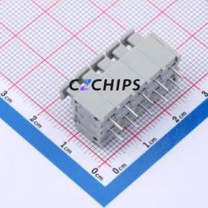 MX235-5.0-05P-GY01-Cu-A Spring Terminal Block Through hole Component (THT),P=5mm Connector 1x5P 5mm Gray Through Hole - Product Image 2