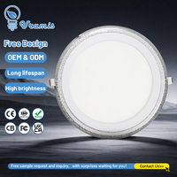 Plafonnier LED Rond Ultra Mince 6W 9W 16W 24W OEM Dimmable 3000K 7000K Encastré / En Saillie