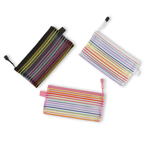 Astuccio in tessuto di Nylon con Design a righe con cerniera liscia - Product Image 2