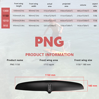 Aile avant hydrofoil gonflable en fibre de carbone à profil haut, noire PNG 1150 GUANYONG 4kg, optimisée pour le kitesurf à pompage efficace