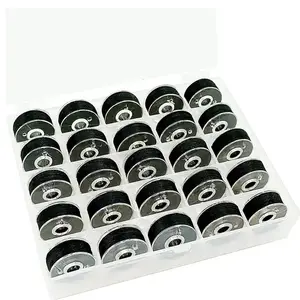 25pcs Bobbin Thread Polyester Thread Spools Sewing Machine Bobbins With Storage Box For Embroidery Sewing Accessories