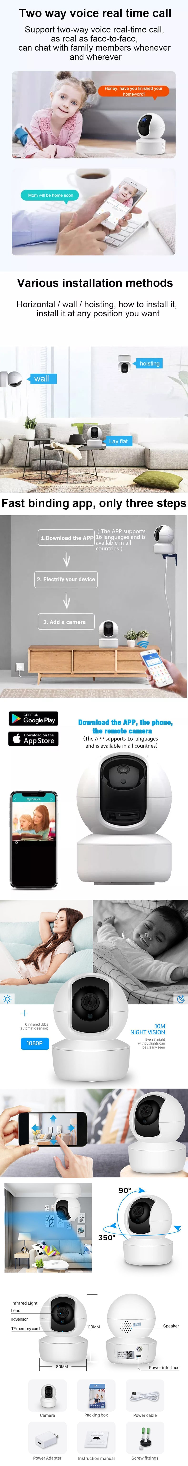 Portable Smart Home Indoor Wireless Wifi 4G Night Vision Video Surveillance Security Camera System Kit