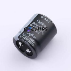 UJ391M450O350AP4 Snap-in Aluminum Electrolytic Capacitor Through hole Component (THT),D30xL35mm - Product Image 1