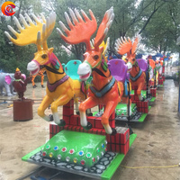 Vente en gros d'équipement de terrain de jeu extérieur parc d'attractions électrique chevaux volants heureux train de piste