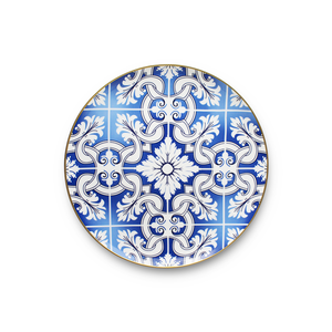 Assiette en porcelaine personnalisée de style moderne, bleu foncé, impression par transfert, plat à dessert en céramique, vaisselle en porcelaine fine - Product Image 5