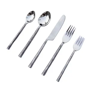 Ensemble de couverts de voyage Ensemble de couverts de haute qualité en acier inoxydable argenté poli fait à la main Ensemble de couverts - Product Image 1