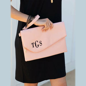 批发女士晚装包定制标志折叠手拿包wrislet钱包素食皮革手拿包 - Product Image 3