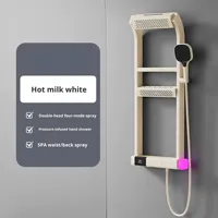 Ensemble douche moderne à 360 degrés avec LED affichage numérique vanne thermostatique en céramique noyau panneaux souples touches de piano salle de bain douche
