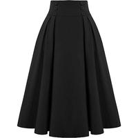 Jupe longue plissée décontractée mi-longue style corset vintage taille haute avec poches pour femme, idéale printemps-automne