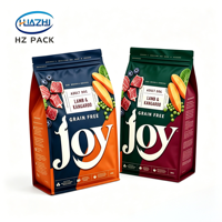 Sachet refermable en plastique alimentaire personnalisé, anti-odeur, à fond plat, avec fermeture éclair, pour l'emballage d'aliments pour animaux et de nourriture pour animaux de compagnie