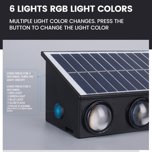Lampes solaires JIANGYU de haute qualité pour la <span class=keywords><strong>maison</strong></span>, lampes murales extérieures étanches, garantie de 2 ans, 16 couleurs RGB, lampes solaires de jardin - Product Image 4