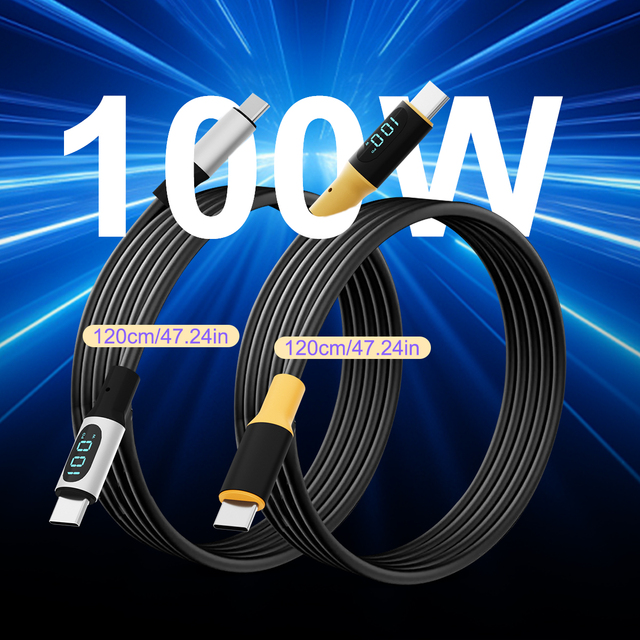 OEM/ODM 2M 1.2M PD 100W Type-C TPE Pure Copper Fast Charging Data Cable for Phones Camera & Power Bank