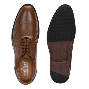 Chaussures Oxford en cuir véritable pour hommes, chaussures habillées classiques pour affaires, en cuir de vache - Product Image 1