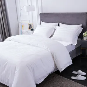 Wholesale 50% Cotton 50% Polyester Hotel Jacquard Bed sheet With Pillow Cover